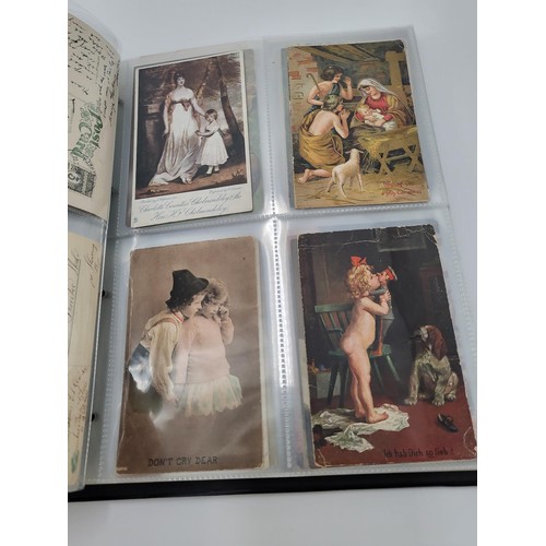 155 - Postcard Album Containing Different Eras All Pages Photographed