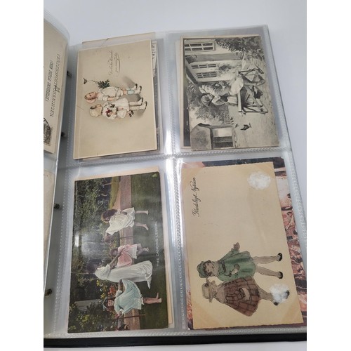 155 - Postcard Album Containing Different Eras All Pages Photographed