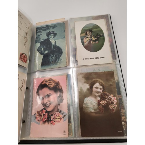 155 - Postcard Album Containing Different Eras All Pages Photographed