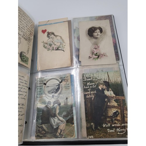 155 - Postcard Album Containing Different Eras All Pages Photographed