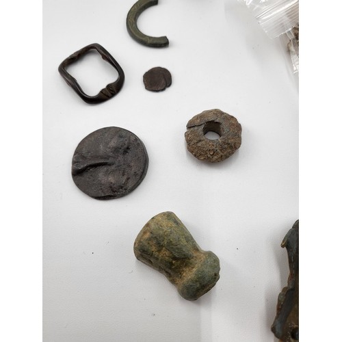 158 - Metal Detector Finds Includes Old Coins, Badges, Parts From Uniforms