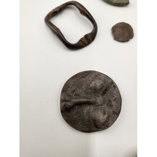 158 - Metal Detector Finds Includes Old Coins, Badges, Parts From Uniforms