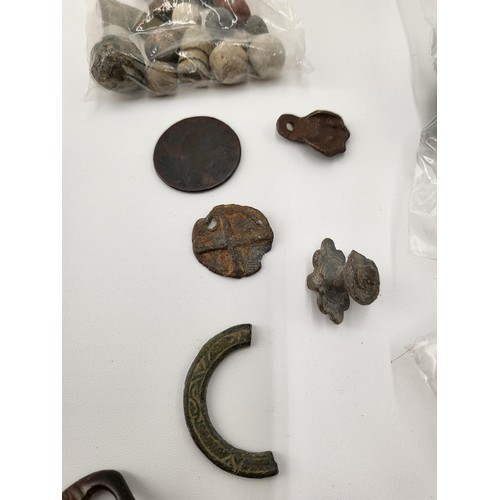 158 - Metal Detector Finds Includes Old Coins, Badges, Parts From Uniforms