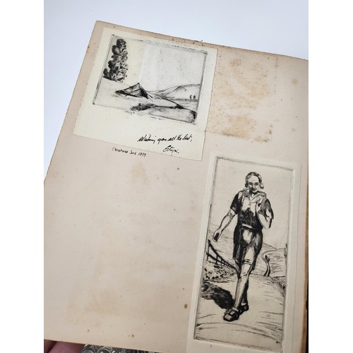 163 - Two Albums of Etching Drypoint/Engravings By Styx Some Great Drawings Styx Designed Christmas Cards ... 