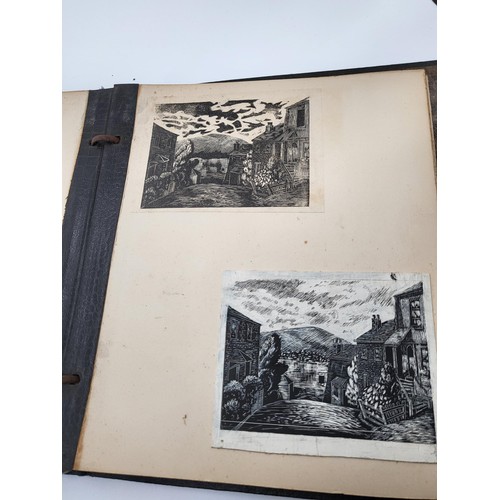 163 - Two Albums of Etching Drypoint/Engravings By Styx Some Great Drawings Styx Designed Christmas Cards ... 