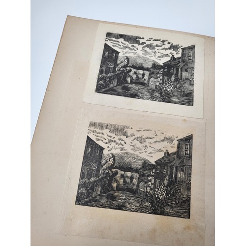 163 - Two Albums of Etching Drypoint/Engravings By Styx Some Great Drawings Styx Designed Christmas Cards ... 