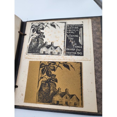 163 - Two Albums of Etching Drypoint/Engravings By Styx Some Great Drawings Styx Designed Christmas Cards ... 