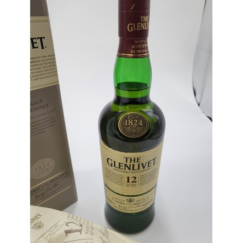 168 - Bottle of Glenlivet 12 Year old Single Malt Scotch Whisky  Full Sealed & Boxed