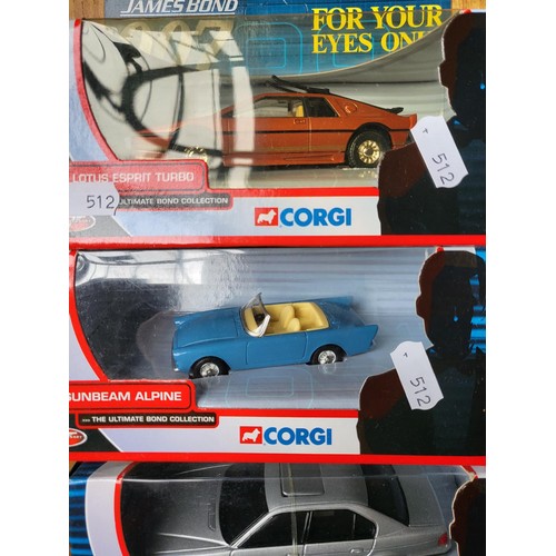 176 - Four Corgi Boxed James Bond 007 Vehicles All Good Condition