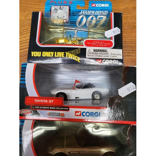 179 - Four Corgi Boxed James Bond 007 Vehicles All Good Condition