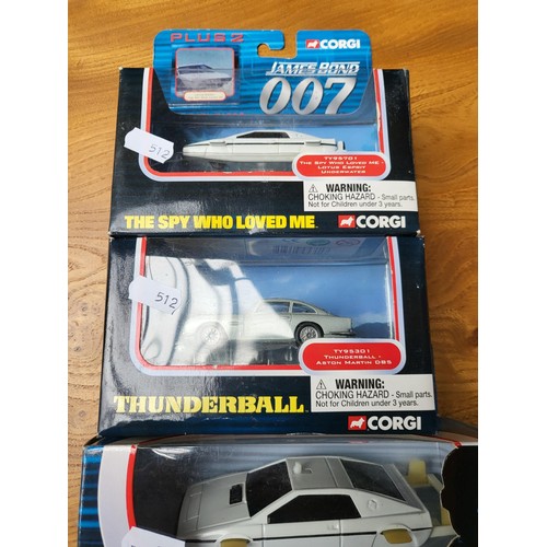 181 - Four Corgi Boxed James Bond 007 Vehicles All Good Condition