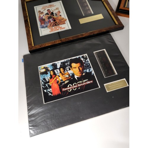 184 - Five James Bond 007 Film Cells Four Framed One Unframed all Have COA