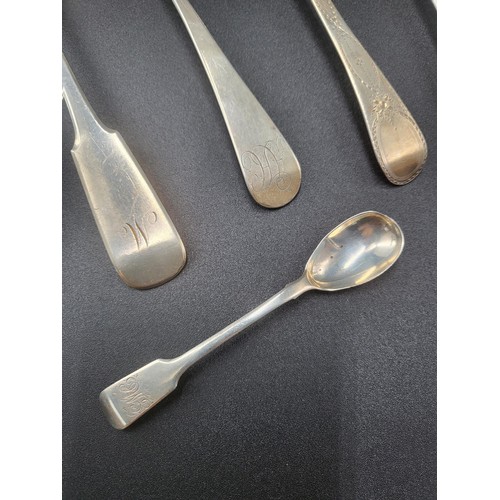 81 - Collection of Georgian Sterling Silver Flatware Various Hallmarks (Combined Weight 323g)