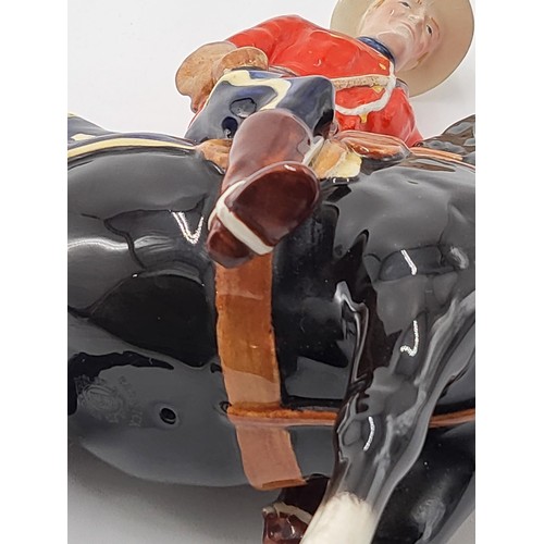 185 - Beswick Canadian Mounted Policeman Measures 21cm Tall Small Chip to Hoof