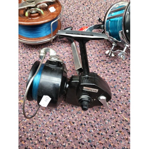 193 - Three Mixed Fished Reels Includes Penn Senator No130, Alvey Snapper Reel, Cresta Fishing Reel All Re... 