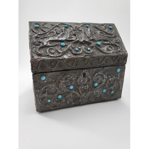 200 - Antique Art & Crafts Jewelled Box in The Style of Alfred Daguet Does Have Some Damage Check Cond... 