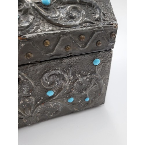 200 - Antique Art & Crafts Jewelled Box in The Style of Alfred Daguet Does Have Some Damage Check Cond... 