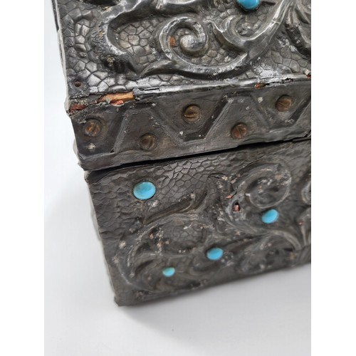 200 - Antique Art & Crafts Jewelled Box in The Style of Alfred Daguet Does Have Some Damage Check Cond... 