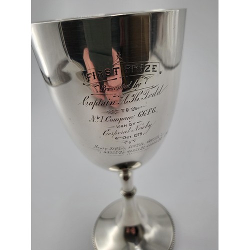 202 - Mappin Brothers Sterling Silver Goblet Presented to No 1 Company of The Governor General's Foot Guar... 