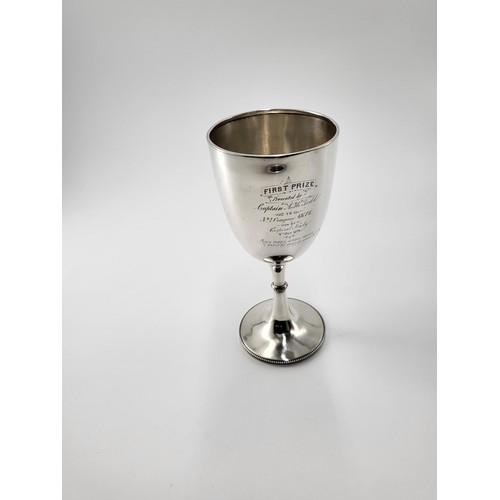 202 - Mappin Brothers Sterling Silver Goblet Presented to No 1 Company of The Governor General's Foot Guar... 