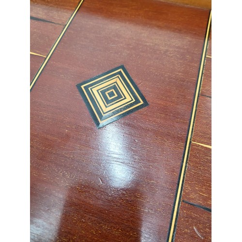 238 - Antique Marquetry Backgammon Board Does Have Some Splits On Either Side Near Hinge