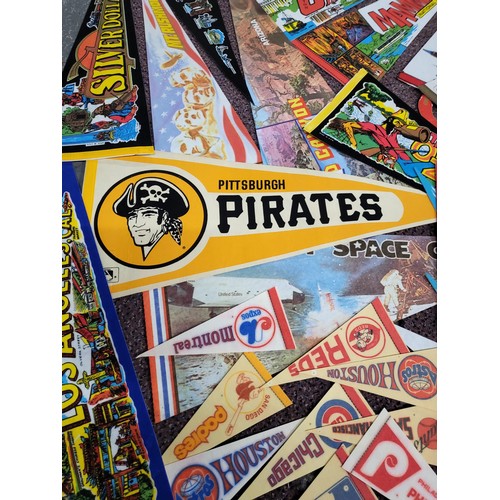 245 - Collection of Pennants From USA & Canada Includes Small  Baseball Team Ones