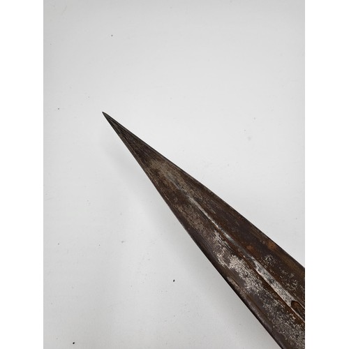 247 - 19th Century Caucasian Military Point Kindjal or Bebut Item is In Relatively Good Condition The Sued... 