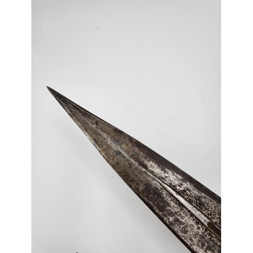 247 - 19th Century Caucasian Military Point Kindjal or Bebut Item is In Relatively Good Condition The Sued... 