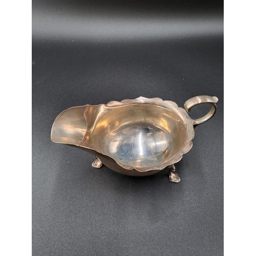 267 - Sterling Silver Sauce Boat Retailed by R Stewart Glasgow (Weight 138g) Measures 15cm Long