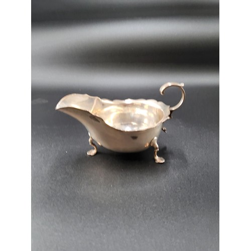 267 - Sterling Silver Sauce Boat Retailed by R Stewart Glasgow (Weight 138g) Measures 15cm Long