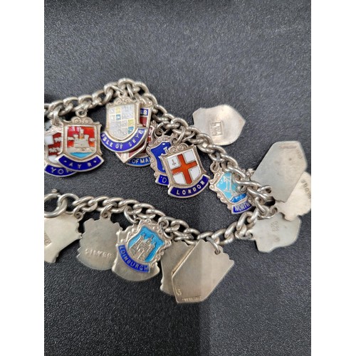 271 - Two Silver Bracelets One is a Cities Coat of Arms Which are Mostly Places in Scotland The Other is O... 