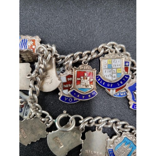 271 - Two Silver Bracelets One is a Cities Coat of Arms Which are Mostly Places in Scotland The Other is O... 