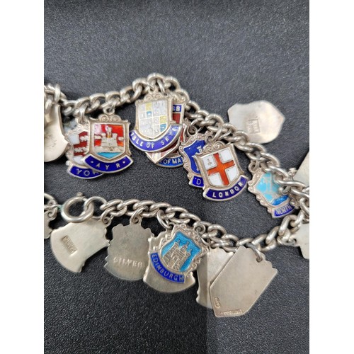 271 - Two Silver Bracelets One is a Cities Coat of Arms Which are Mostly Places in Scotland The Other is O... 