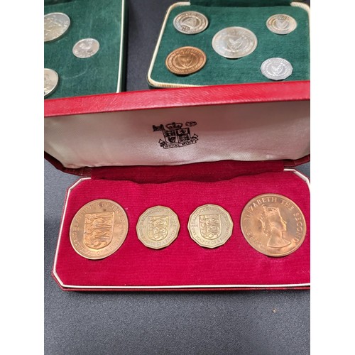 274 - Five Boxed Coin Sets Includes Guernsey 1966, Malawi 1964, Cyprus 1963, Jersey 1966, Zambia One Coin ... 