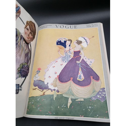 278 - Vogue 1915 May-Aug Book Very Rare Item & in Good Condition Binder On Front Shows Wear This Has 8... 