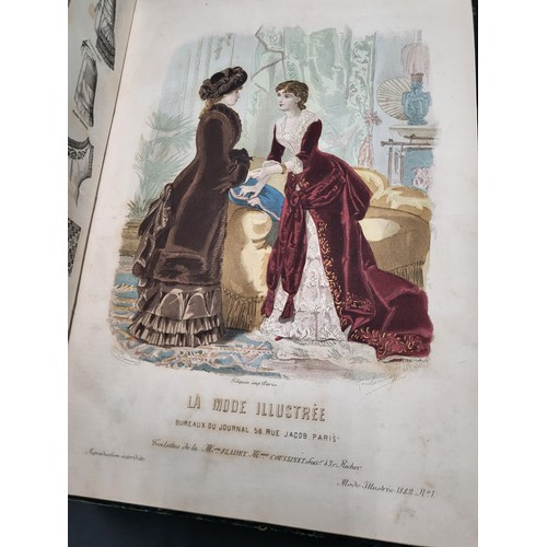 279 - Three Volumes of La Mode Illustree Journal De La Famille 1880, 1881, 1882 All Have Some Writing Insi... 