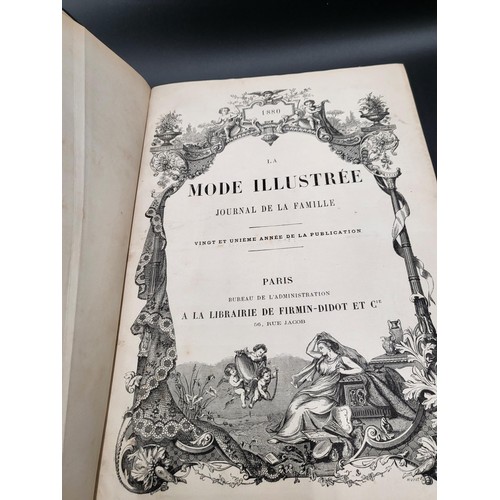 279 - Three Volumes of La Mode Illustree Journal De La Famille 1880, 1881, 1882 All Have Some Writing Insi... 