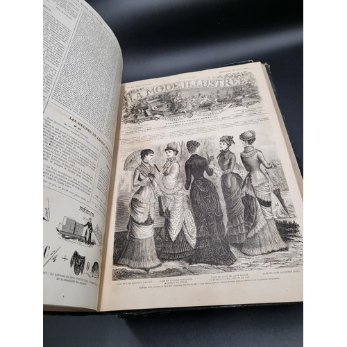 279 - Three Volumes of La Mode Illustree Journal De La Famille 1880, 1881, 1882 All Have Some Writing Insi... 