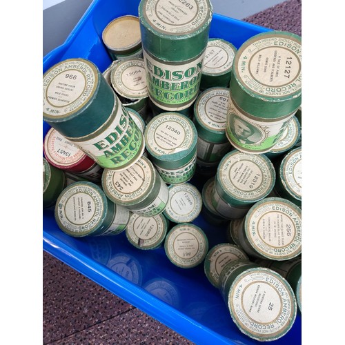 288 - Tub of Edison Amberol Records Boxes & Records all Reasonable Good Condition