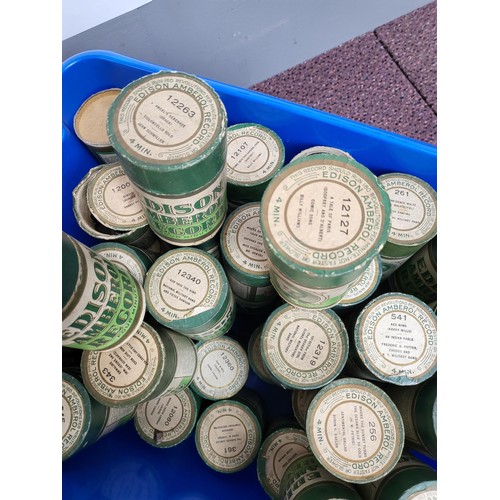 288 - Tub of Edison Amberol Records Boxes & Records all Reasonable Good Condition