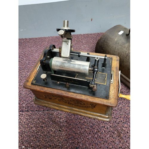 295 - Edison Standard Phonograph When Wound Up Record Holder Turns as it Should May Need Needle parts Unsu... 