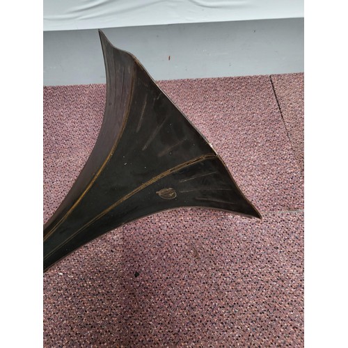 300 - Early Metal Gramophone Horn with Original Label in Reasonable Good Condition Victor Gramophone Label... 