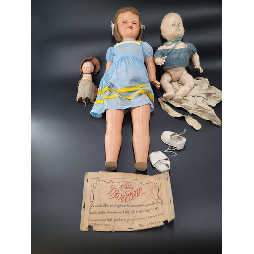 304 - Vintage Ideal Bebe Molina Doll in Well Used Condition as Shown in Photos Comes with Two other Dolls ... 