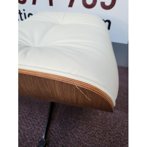 313 - Eames Style Chair & Footstool Faux Leather in Very Good Condition Small Scratch on Footstool as ... 