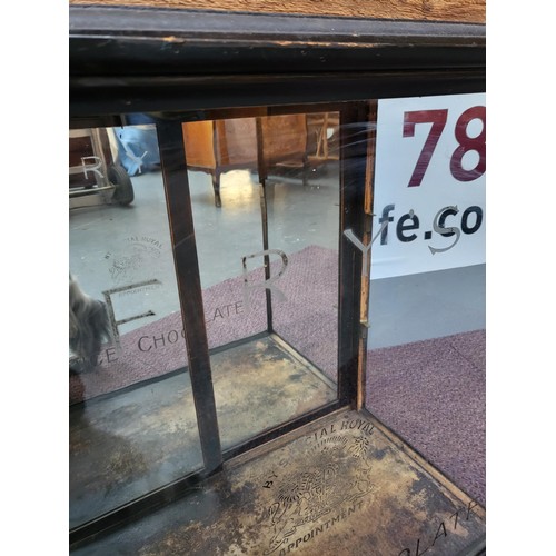 315 - Frys Chocolate Cabinet No Damage to Glass has Wooden Doors to Reverse Unfortunately No Shelves &... 