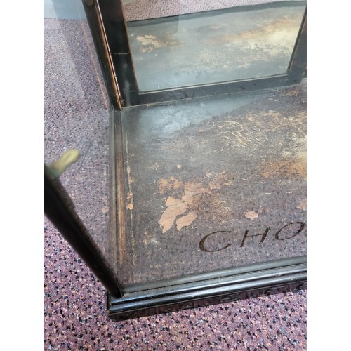 315 - Frys Chocolate Cabinet No Damage to Glass has Wooden Doors to Reverse Unfortunately No Shelves &... 