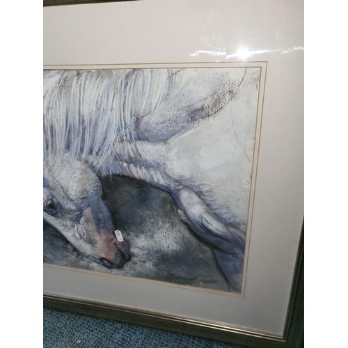 323 - Edward Tibbs Original Pastel Painting Depicting Horses Head Tibbs Was Born in Northumberland & a... 