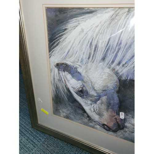 323 - Edward Tibbs Original Pastel Painting Depicting Horses Head Tibbs Was Born in Northumberland & a... 