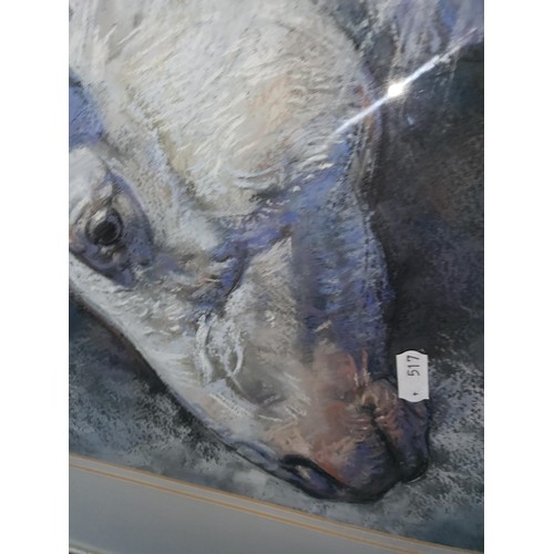 323 - Edward Tibbs Original Pastel Painting Depicting Horses Head Tibbs Was Born in Northumberland & a... 