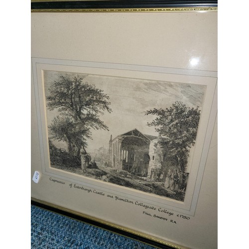 327 - Original Etching by Paul Sandby RA 1725-1809 The Etching is Dated from Around 1750 Depicting Hamilto... 